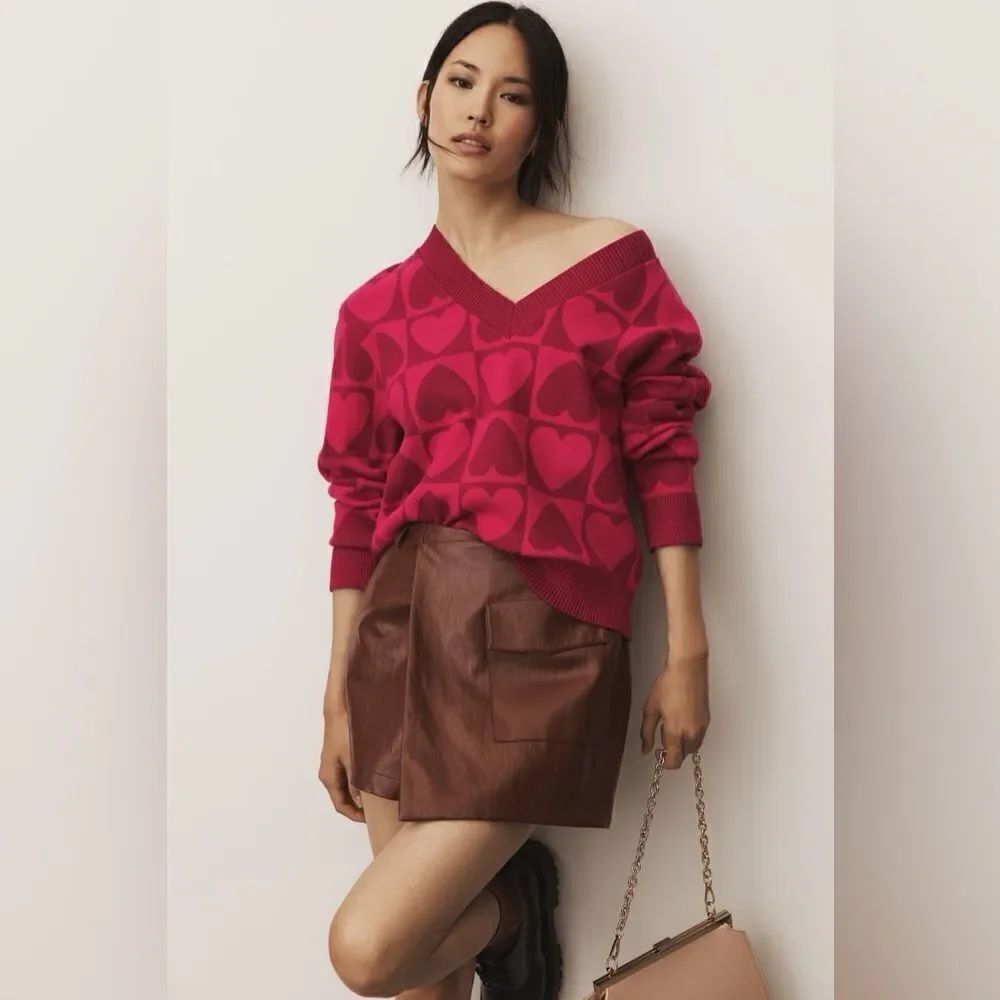 NEW WITH TAGS English Factory Checkered Heart Sweater Anthropologie